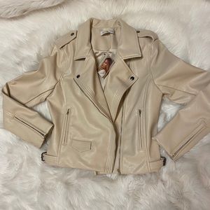 Nude/blush faux leather jacket brand new